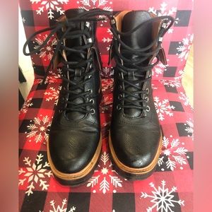 Indigo black lace up boots size 7